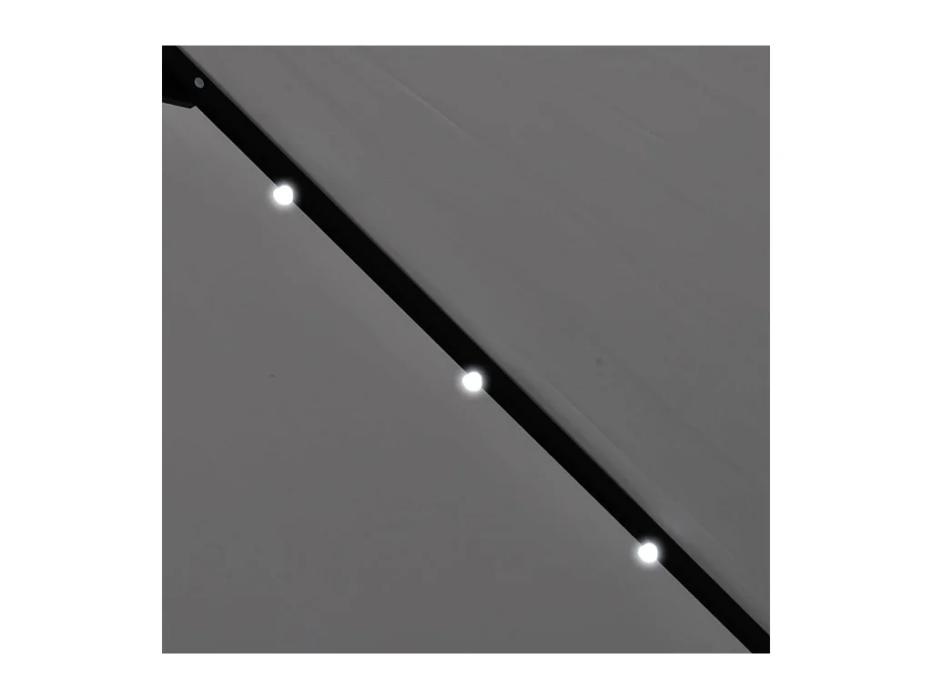 Parasol en porte-à-faux avec LED 3 m Blanc sable