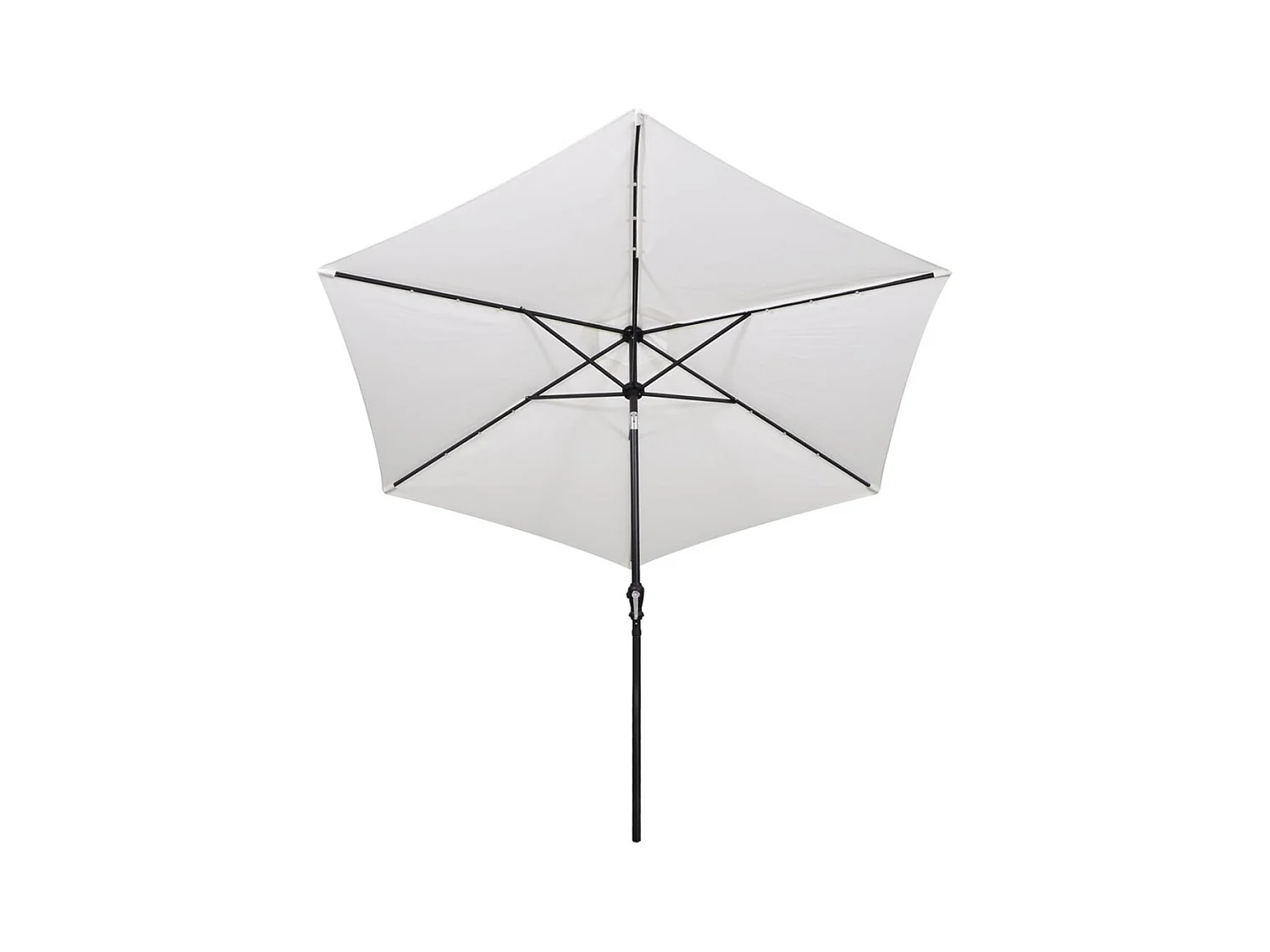 Parasol en porte-à-faux avec LED 3 m Blanc sable