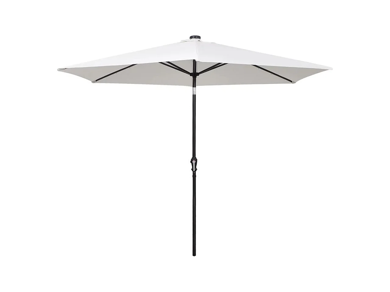Parasol en porte-à-faux avec LED 3 m Blanc sable