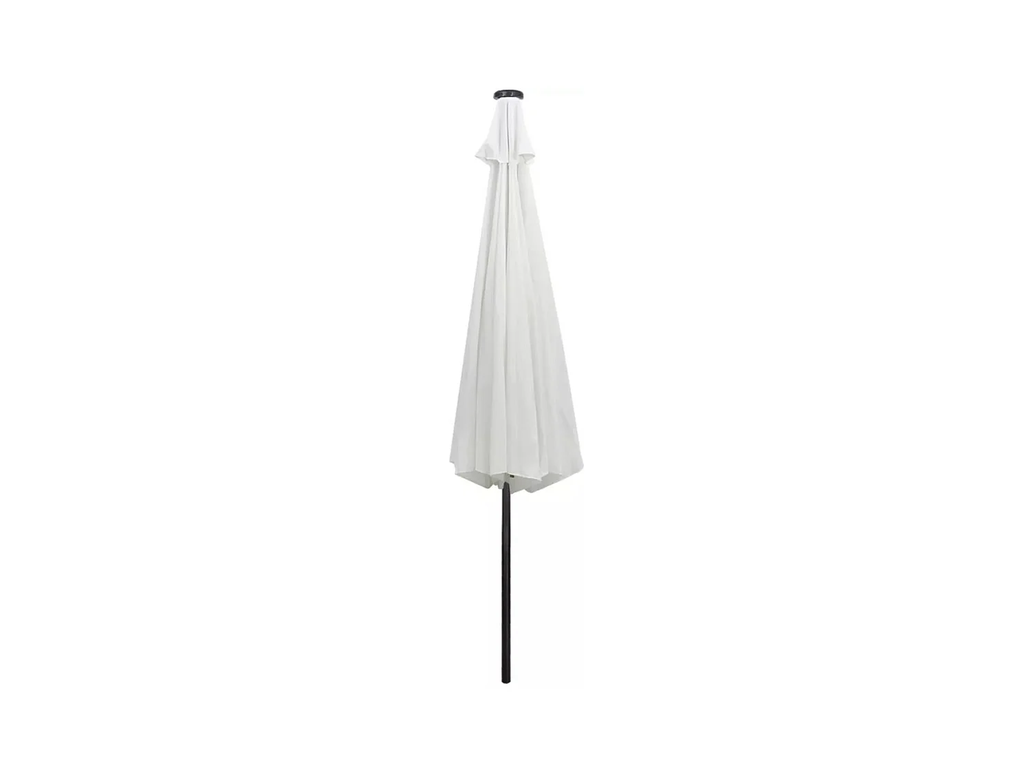 Parasol en porte-à-faux avec LED 3 m Blanc sable
