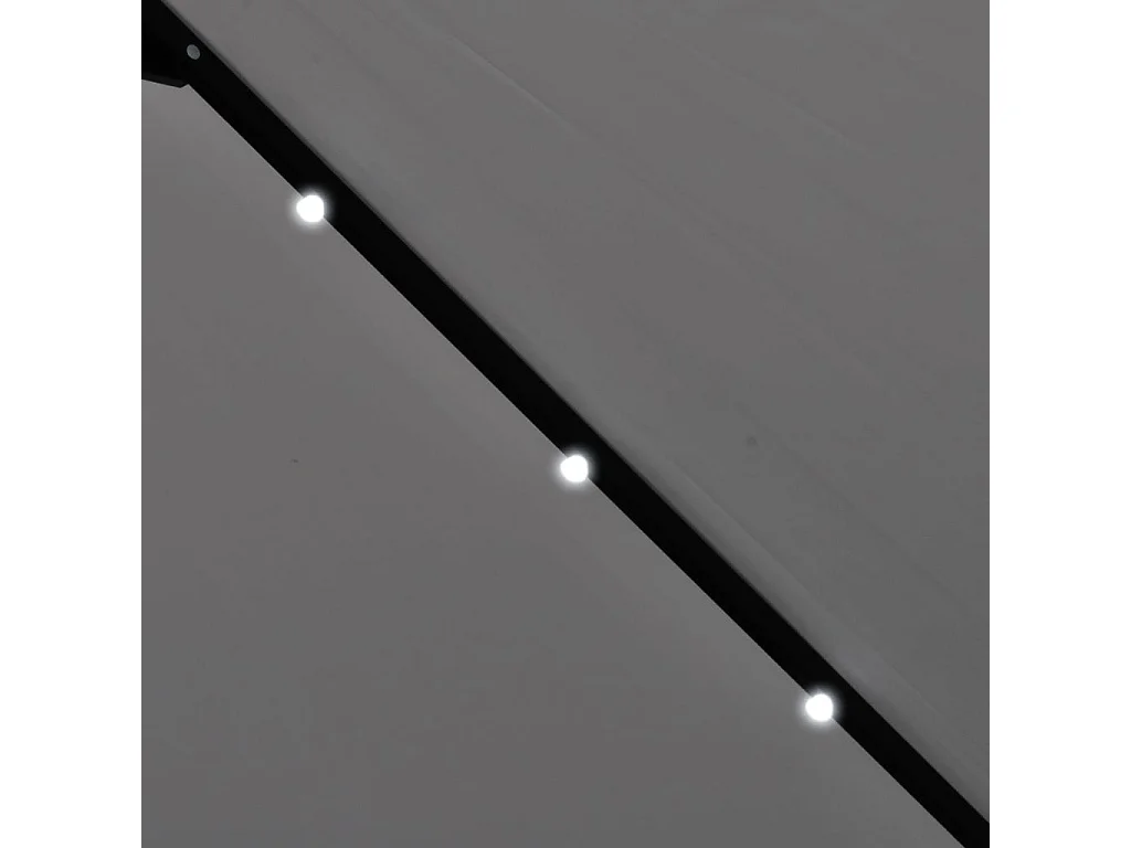 Parasol en porte-à-faux avec LED 3 m Blanc sable