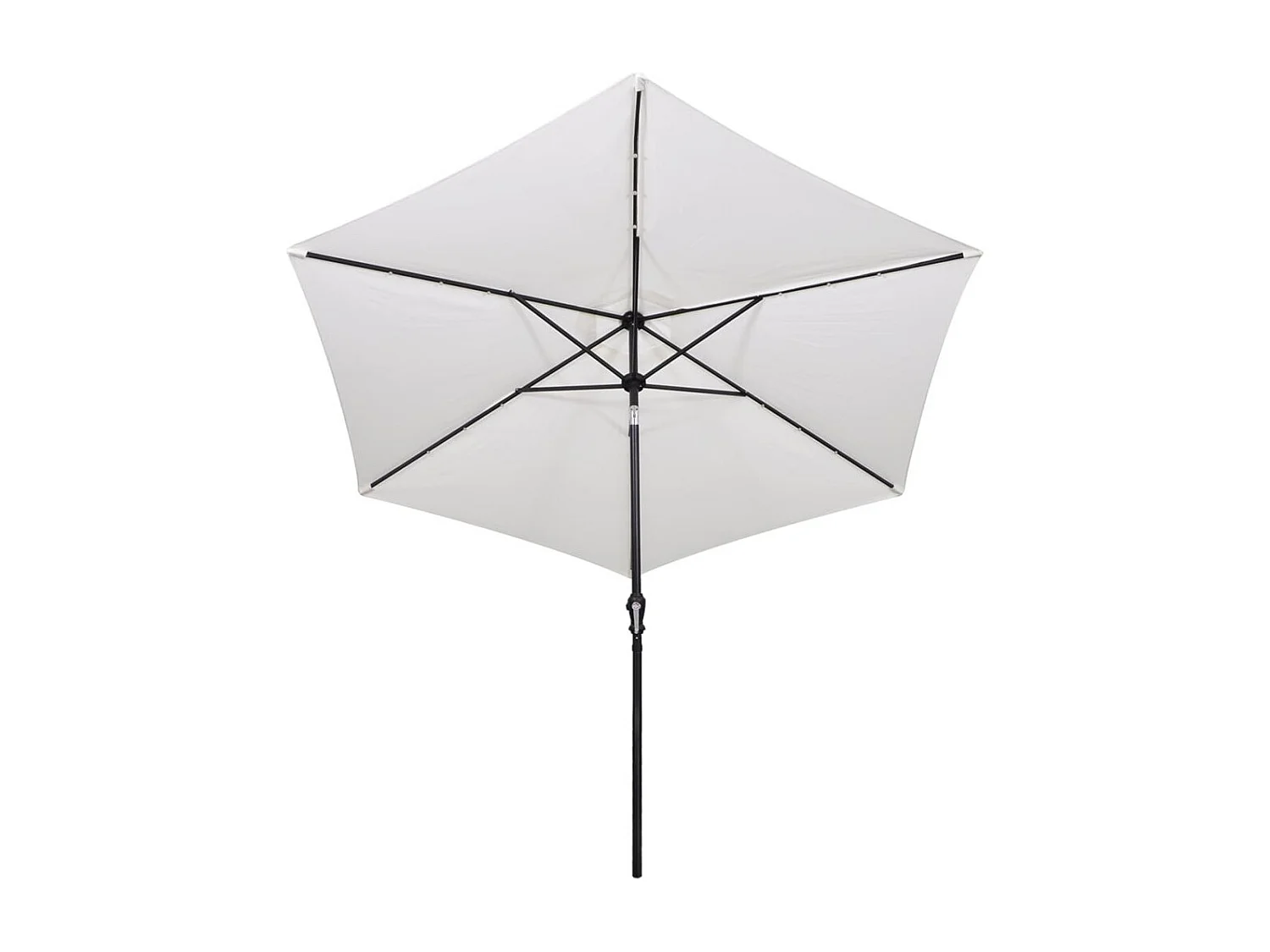 Parasol en porte-à-faux avec LED 3 m Blanc sable