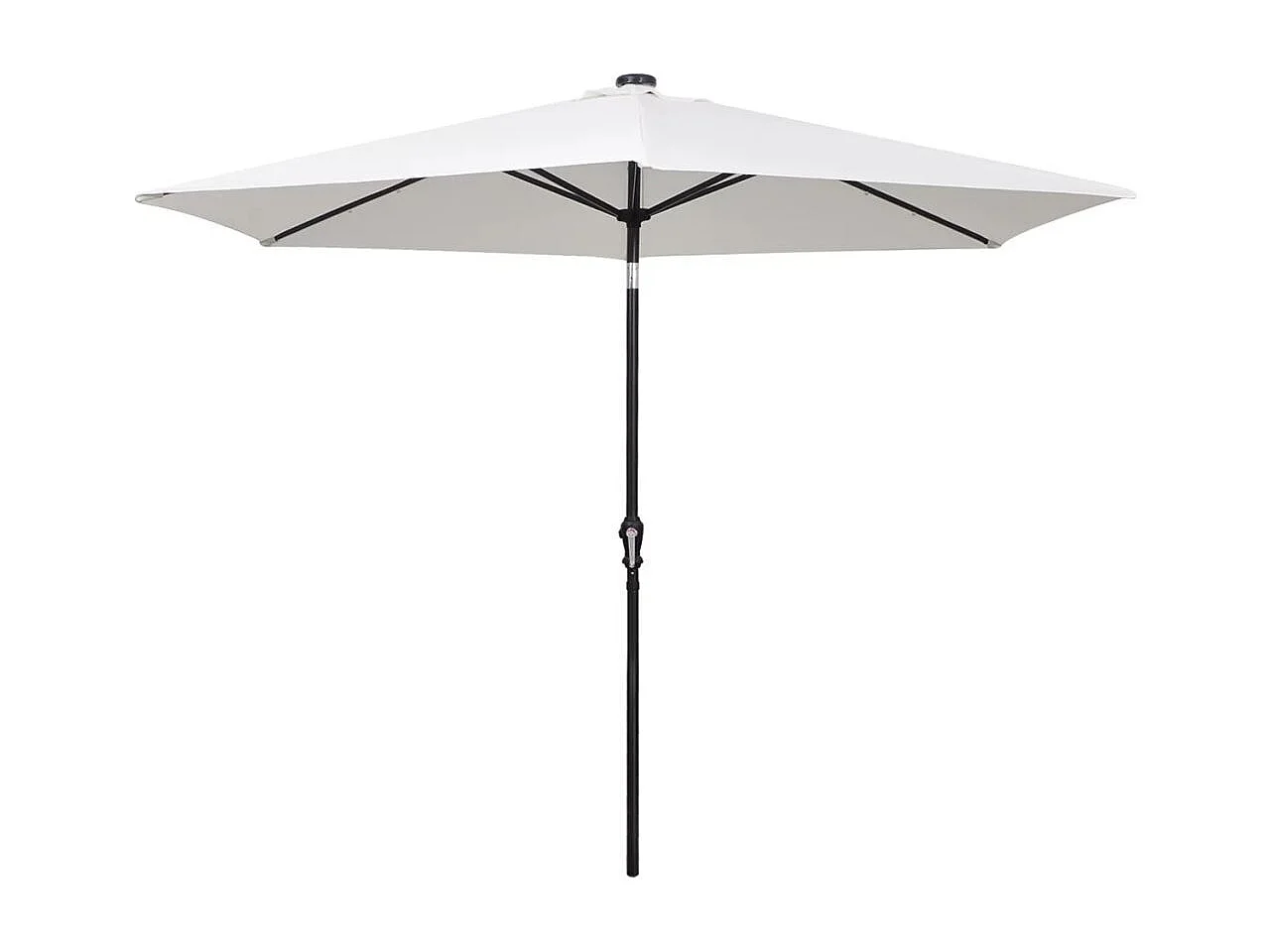 Parasol en porte-à-faux avec LED 3 m Blanc sable