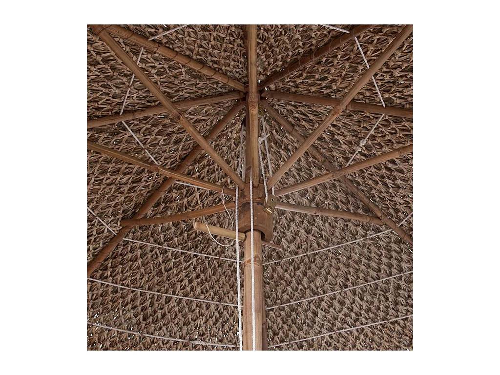 Parasol en bambou avec toit en feuille de bananier 210cm