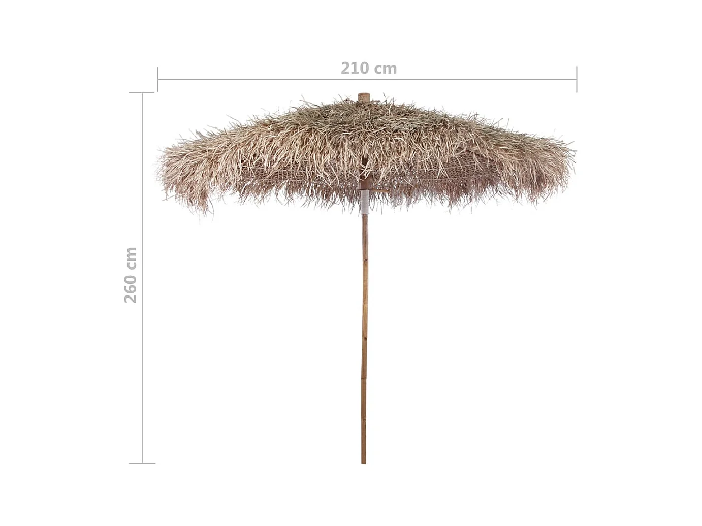 Parasol en bambou avec toit en feuille de bananier 210cm