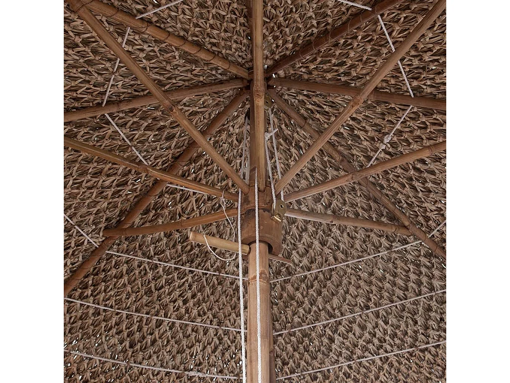 Parasol en bambou avec toit en feuille de bananier 210cm