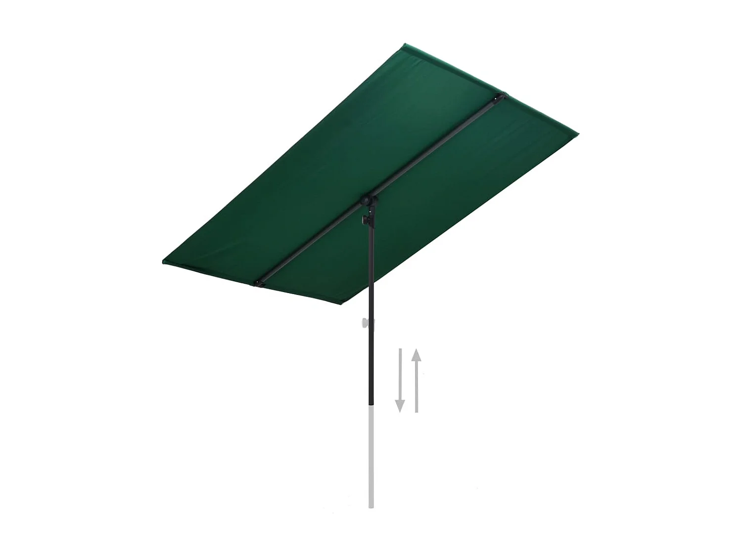 Parasol d'extérieur avec mât en aluminium 2x1,5 m Vert