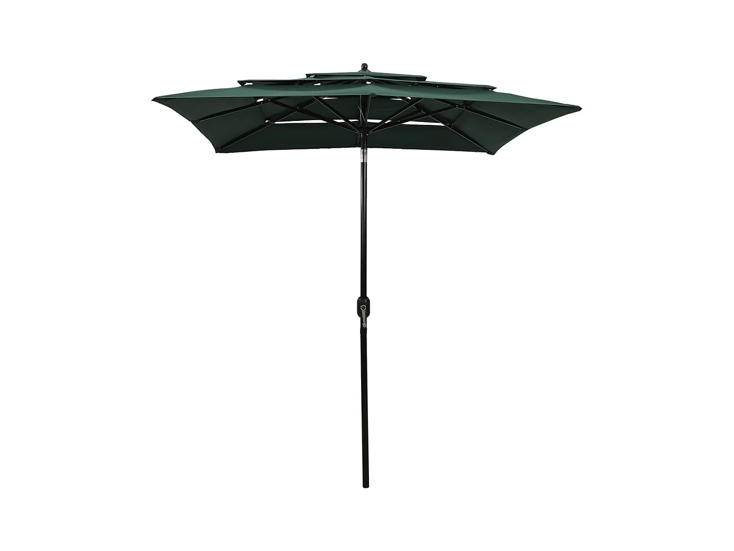 Parasol à 3 niveaux avec mât en aluminium Vert 2x2 m
