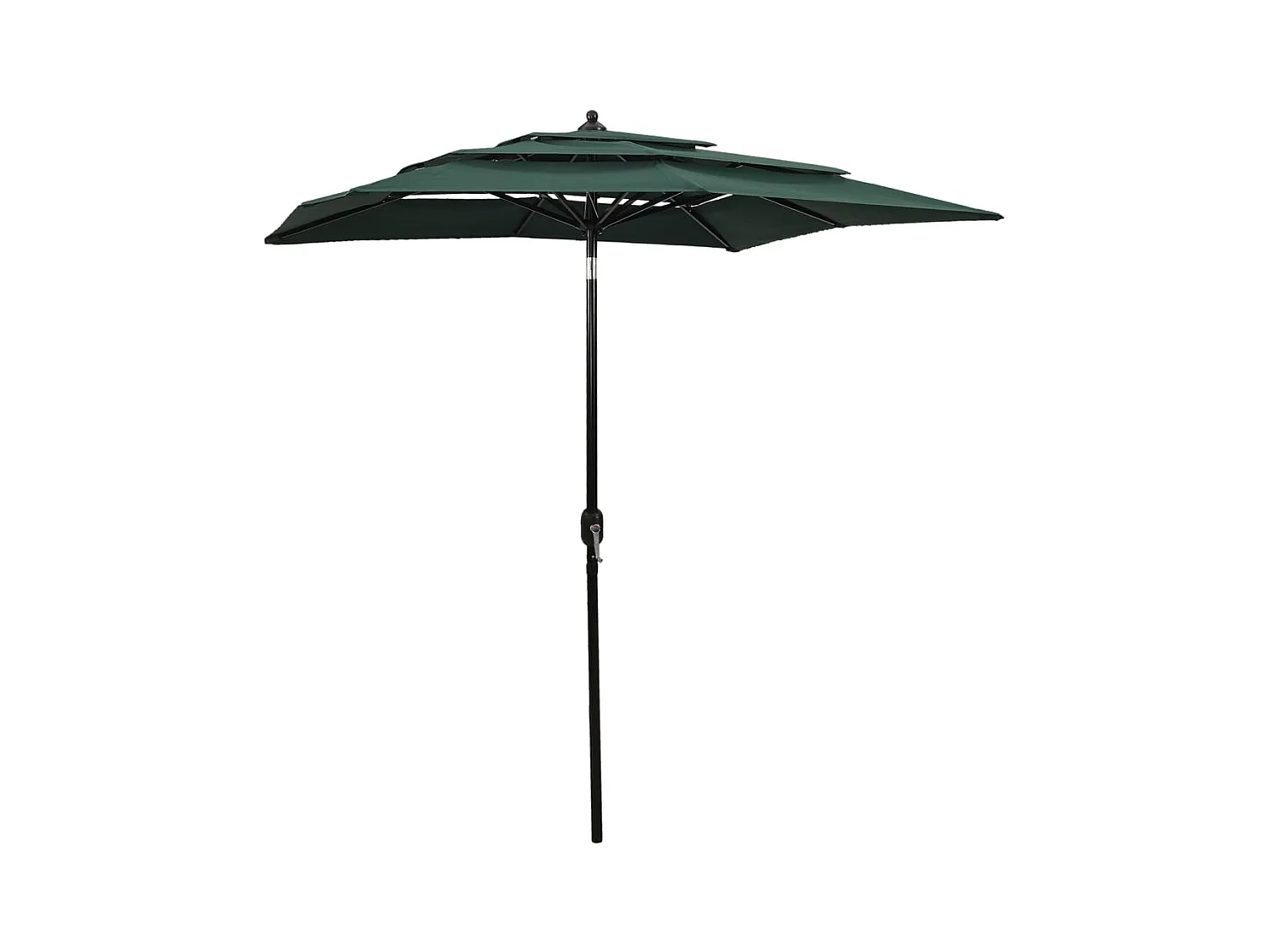 Parasol à 3 niveaux avec mât en aluminium Vert 2x2 m