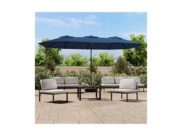 Parasol à double tête avec LED bleu azuré 449x245