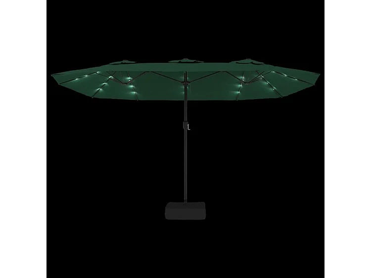 Parasol à double tête avec LED vert 449x245