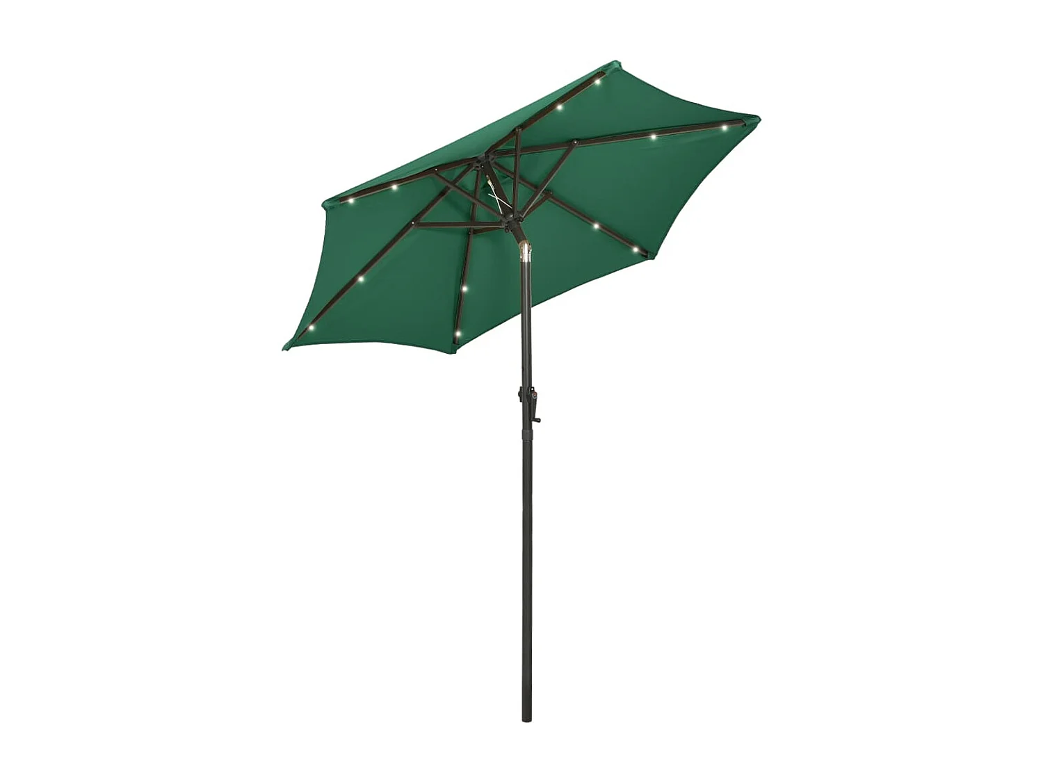 Parasol avec lumières LED Vert 200x211 Aluminium