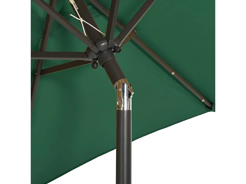 Parasol avec lumières LED Vert 200x211 Aluminium