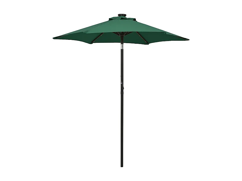 Parasol avec lumières LED Vert 200x211 Aluminium
