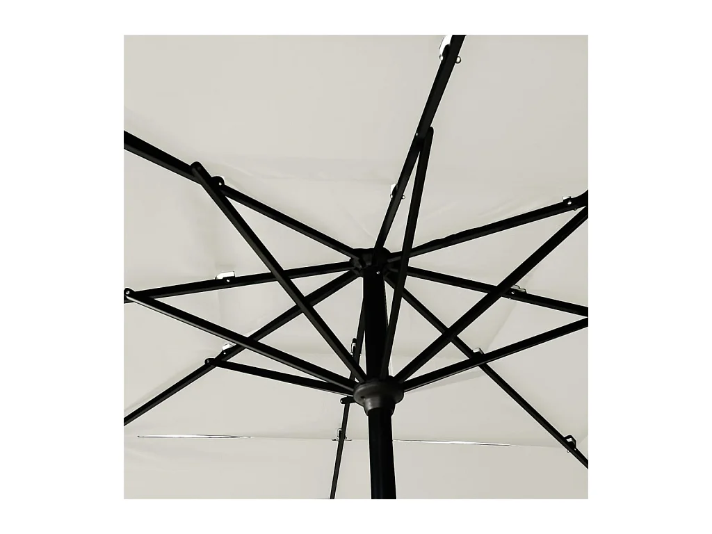 Parasol à 3 niveaux avec mât en aluminium Sable 2,5x2,5 m