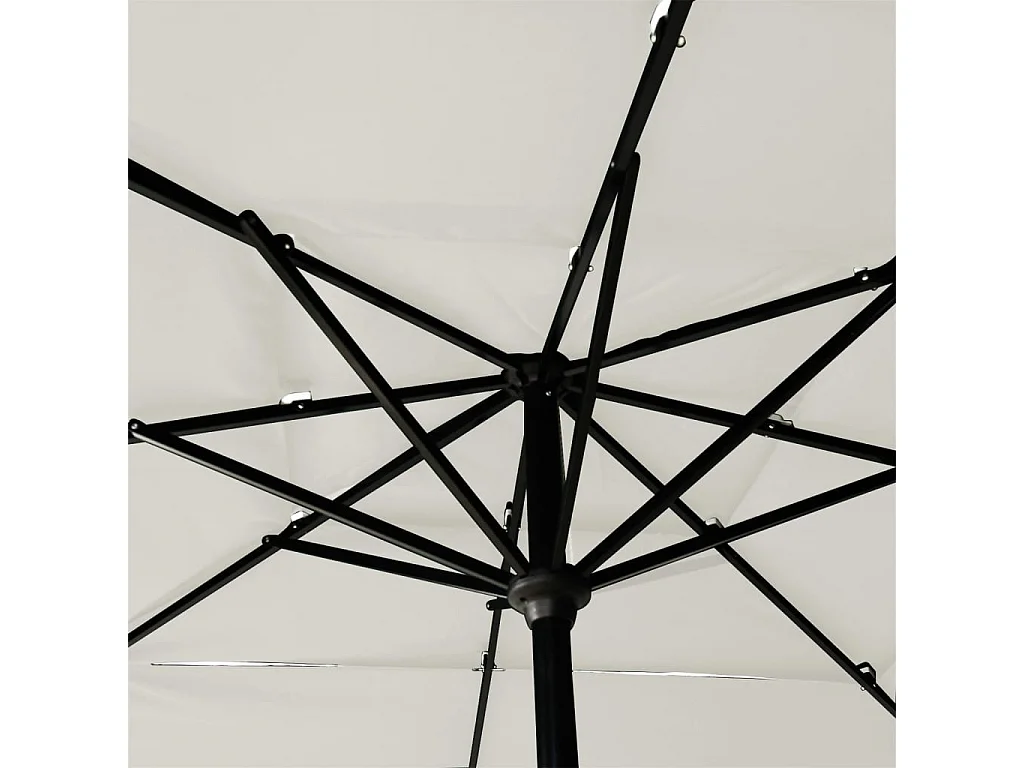 Parasol à 3 niveaux avec mât en aluminium Sable 2,5x2,5 m