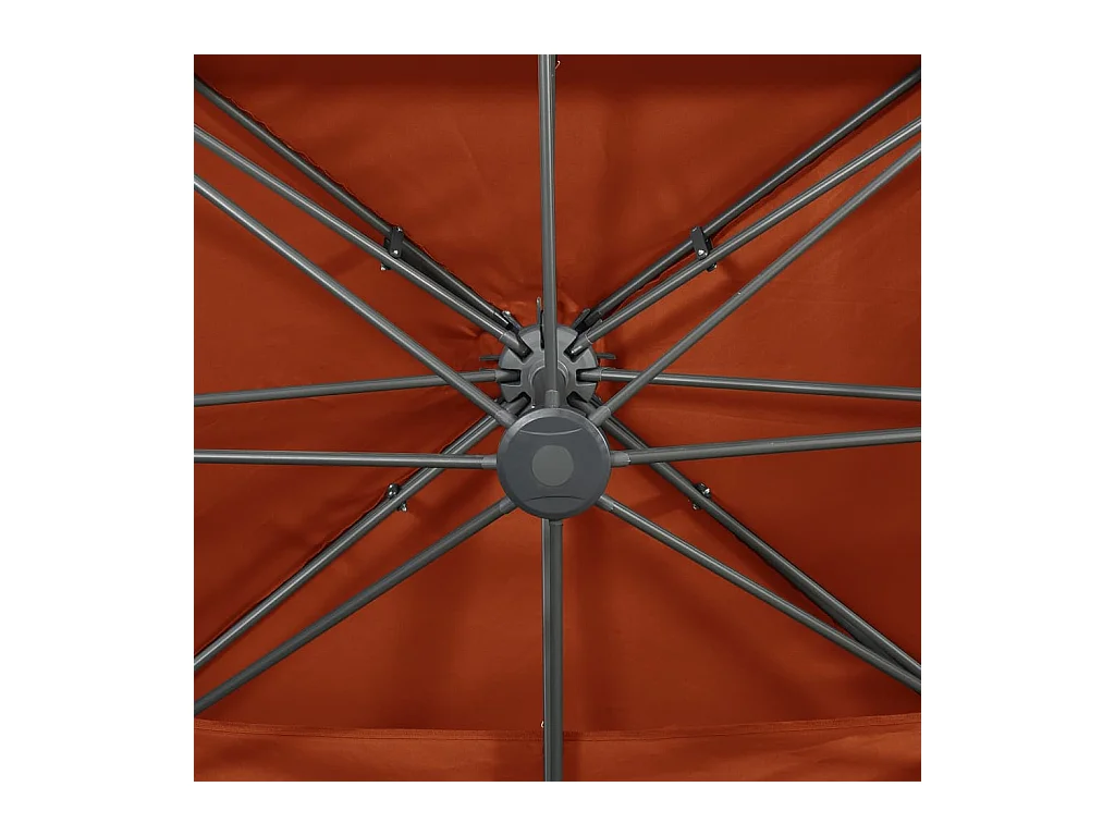 Parasol déporté à double toit Terre cuite 400x300