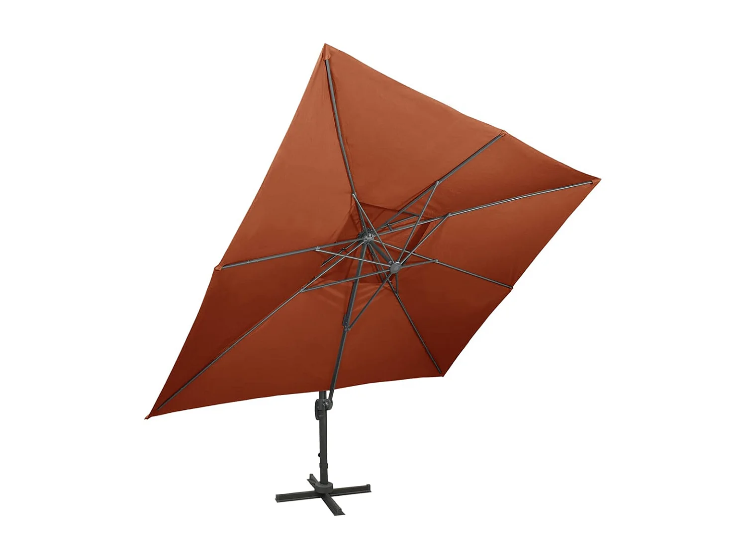 Parasol déporté à double toit Terre cuite 400x300