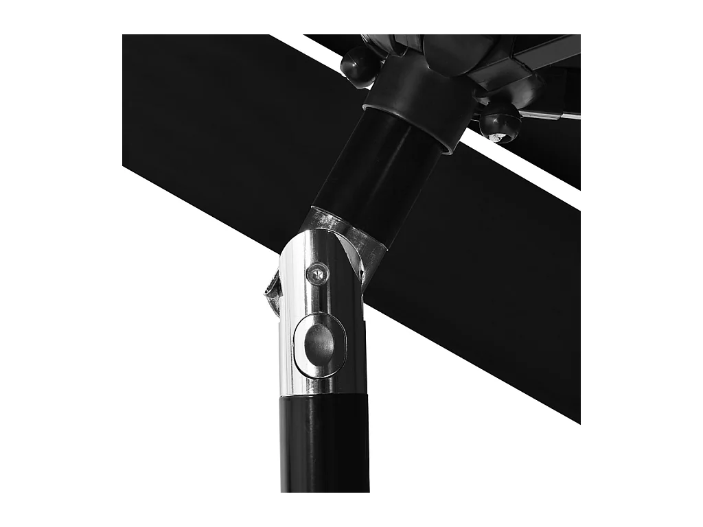 Parasol à 3 niveaux avec mât en aluminium Noir 2,5 m