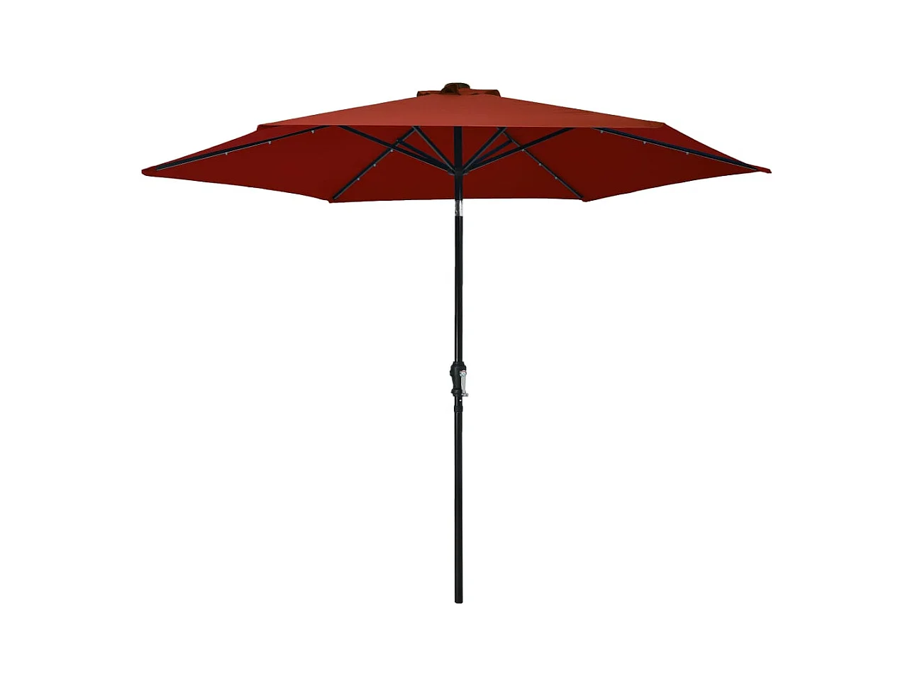 Parasol d'extérieur avec LED et mât en acier 300cm Terre cuite