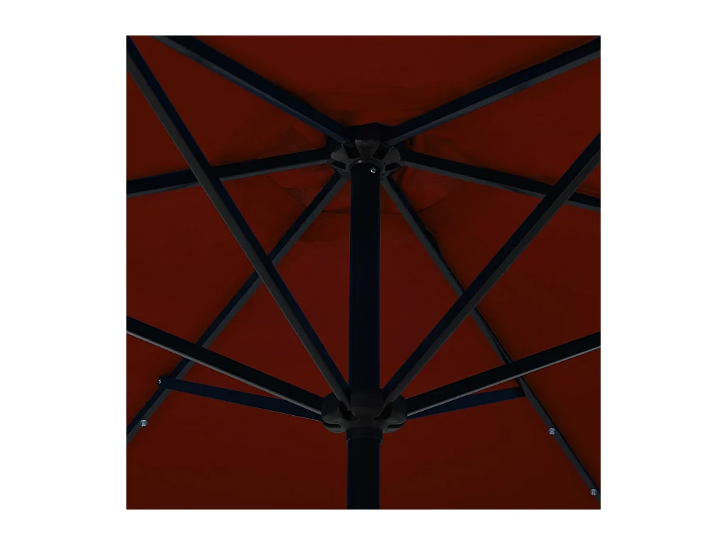 Parasol d'extérieur avec LED et mât en acier 300cm Terre cuite