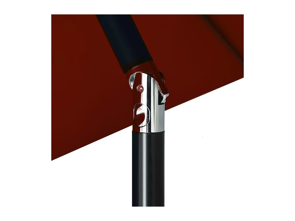 Parasol d'extérieur avec LED et mât en acier 300cm Terre cuite