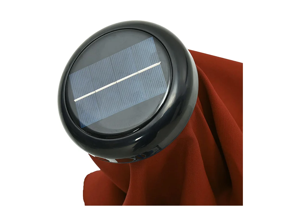 Parasol d'extérieur avec LED et mât en acier 300cm Terre cuite