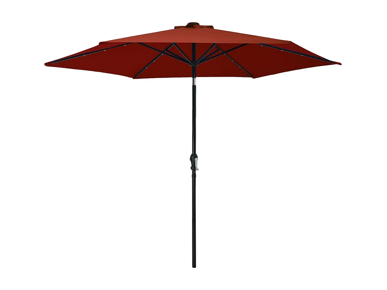 Parasol d'extérieur avec LED et mât en acier 300cm Terre cuite