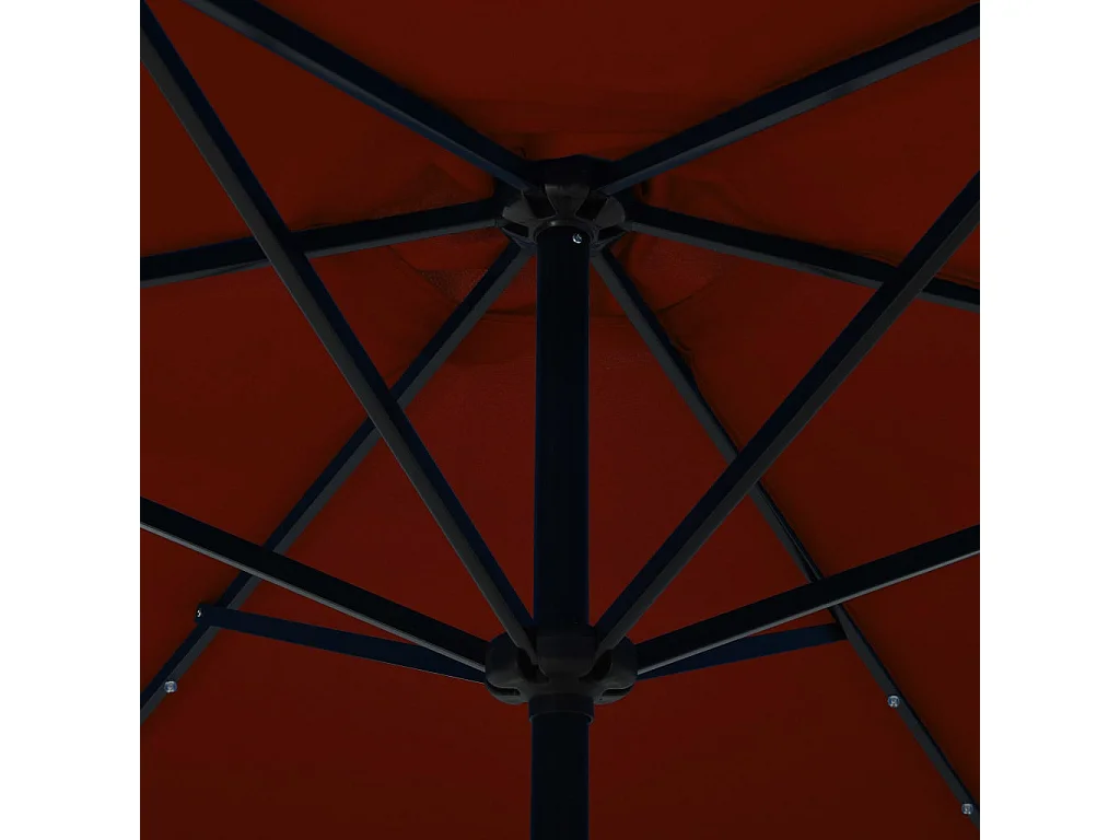 Parasol d'extérieur avec LED et mât en acier 300cm Terre cuite