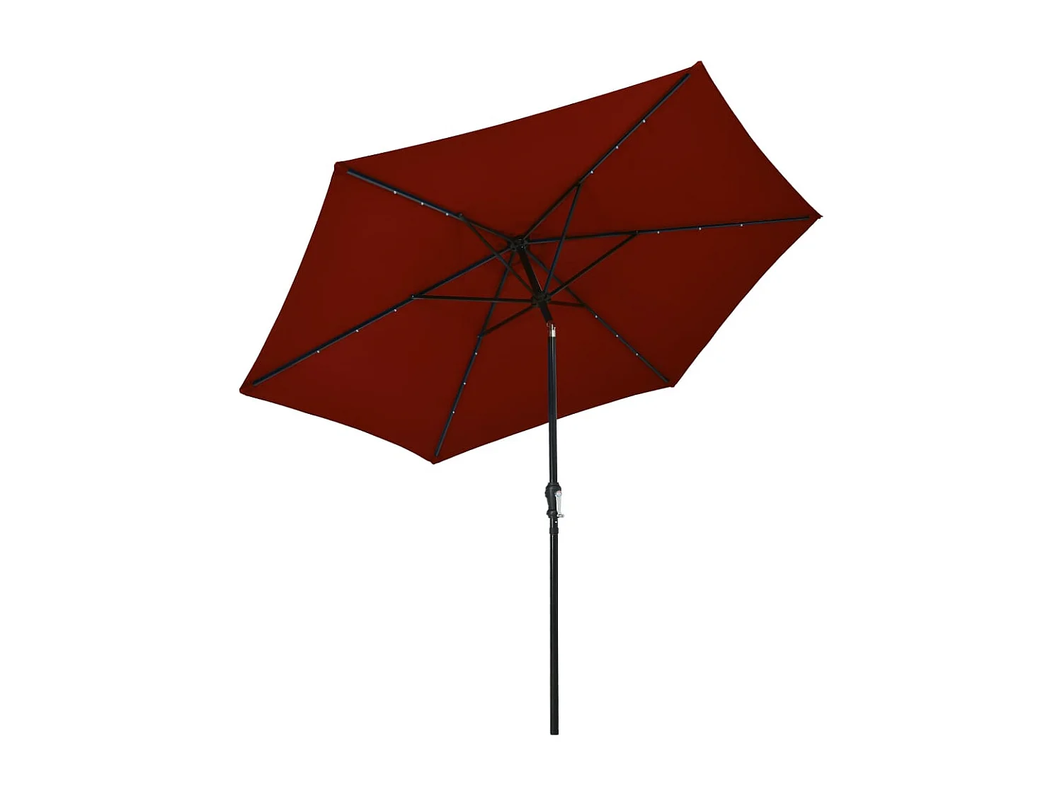 Parasol d'extérieur avec LED et mât en acier 300cm Terre cuite