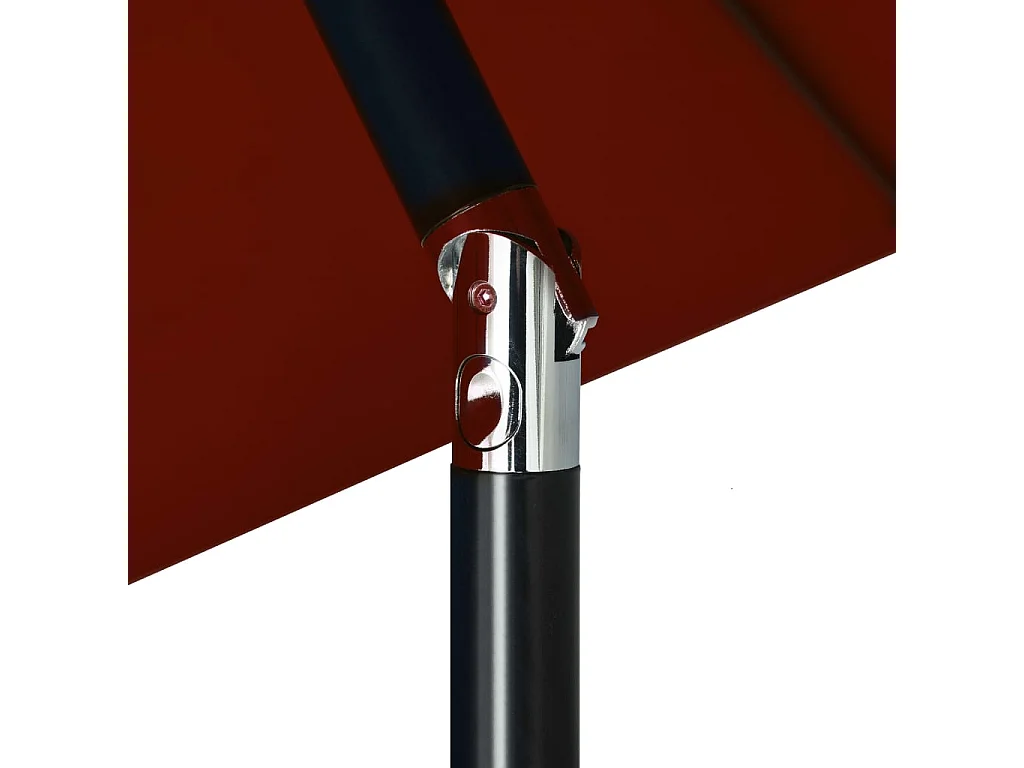 Parasol d'extérieur avec LED et mât en acier 300cm Terre cuite