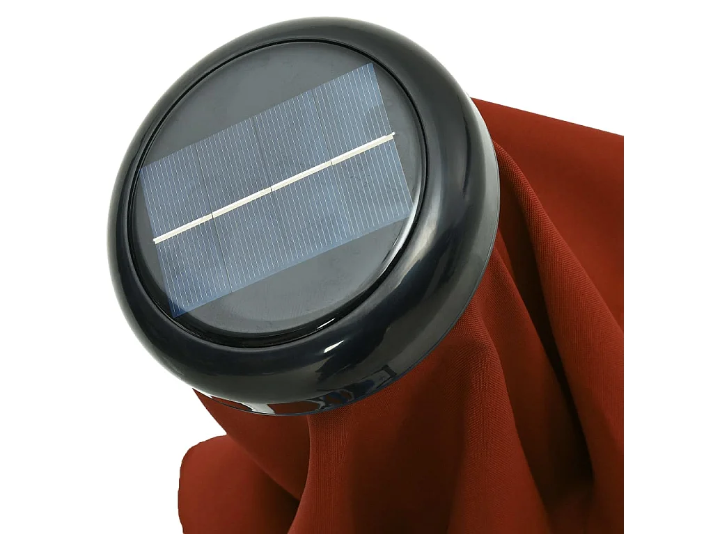 Parasol d'extérieur avec LED et mât en acier 300cm Terre cuite