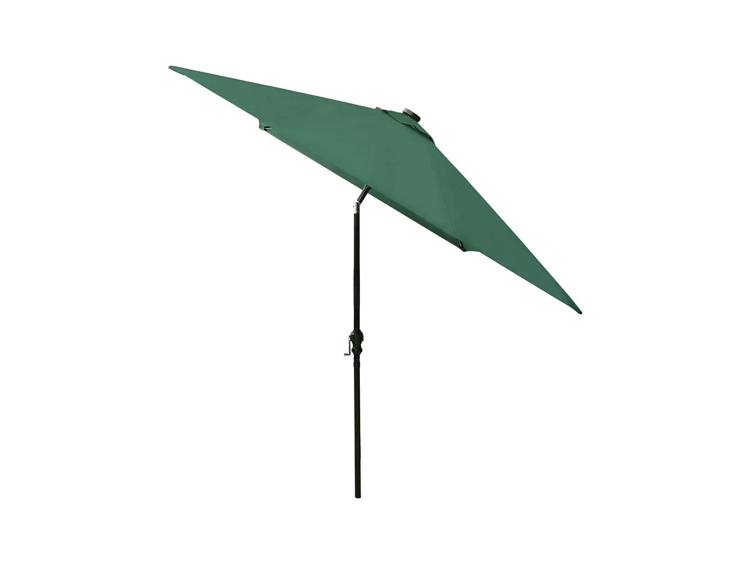 Parasol avec LED et mât en acier Vert 2x3 m