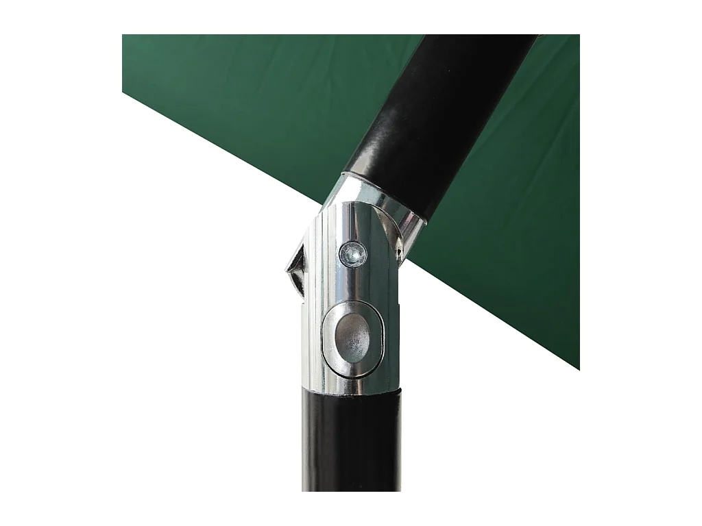 Parasol avec LED et mât en acier Vert 2x3 m