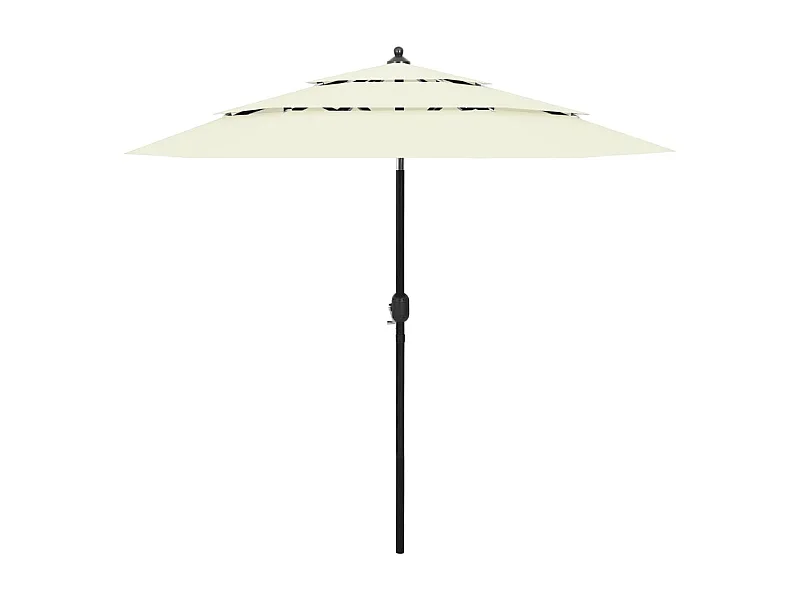 Parasol à 3 niveaux avec mât en aluminium Sable 2,5 m