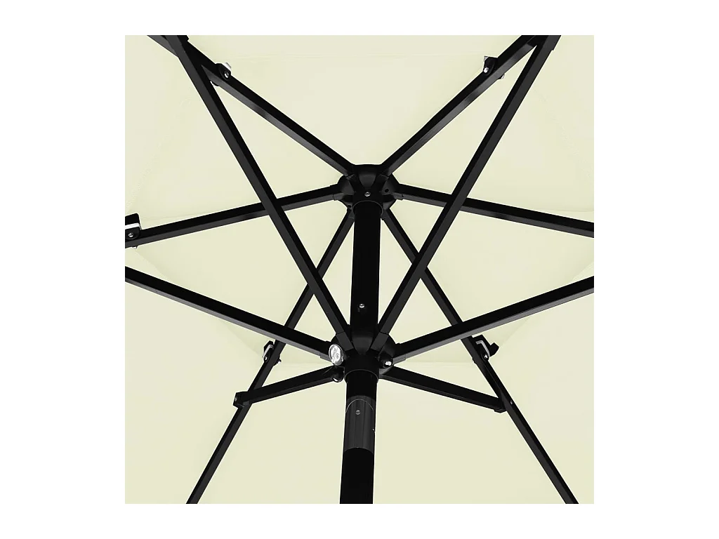 Parasol à 3 niveaux avec mât en aluminium Sable 2,5 m