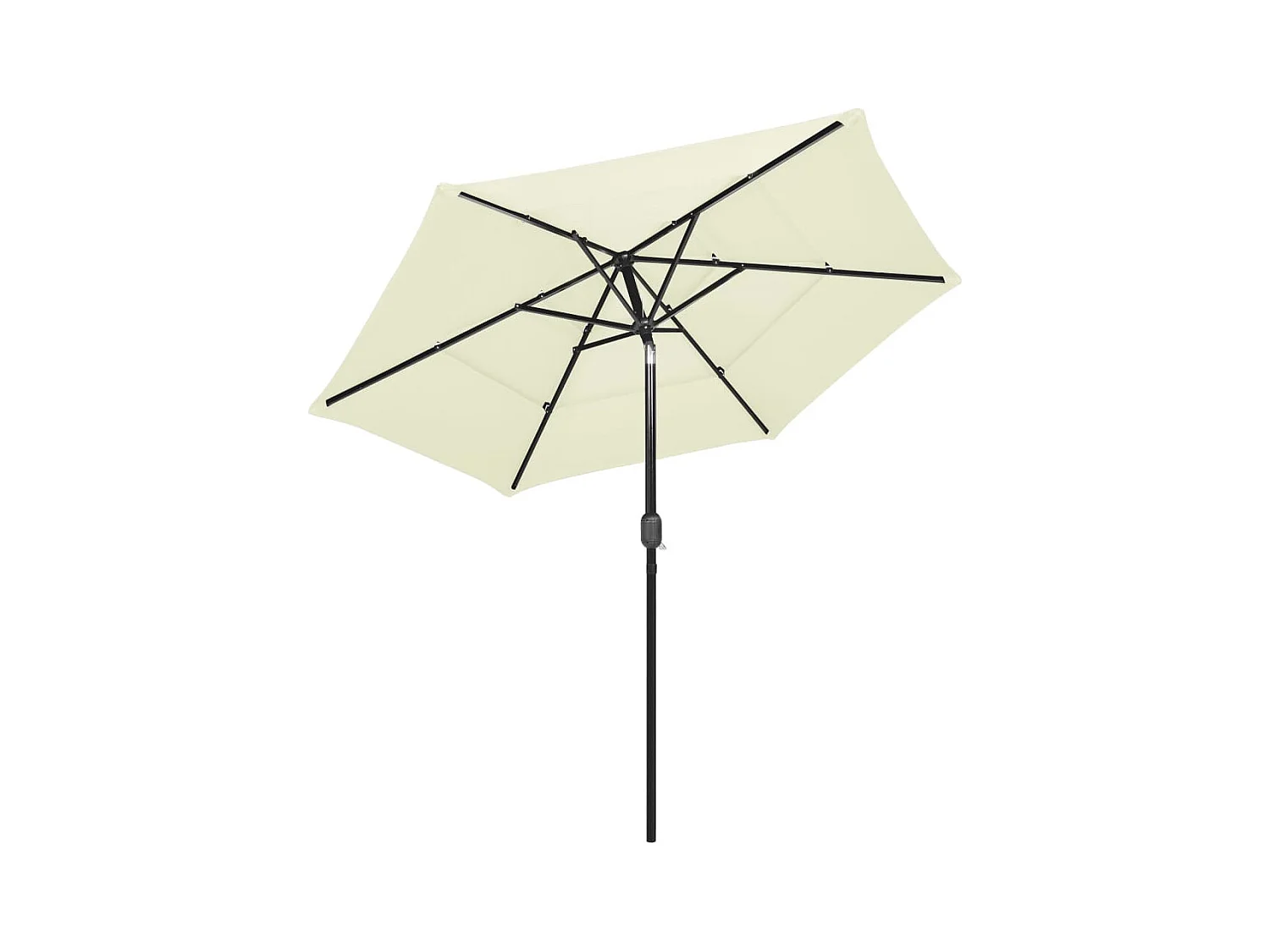 Parasol à 3 niveaux avec mât en aluminium Sable 2,5 m