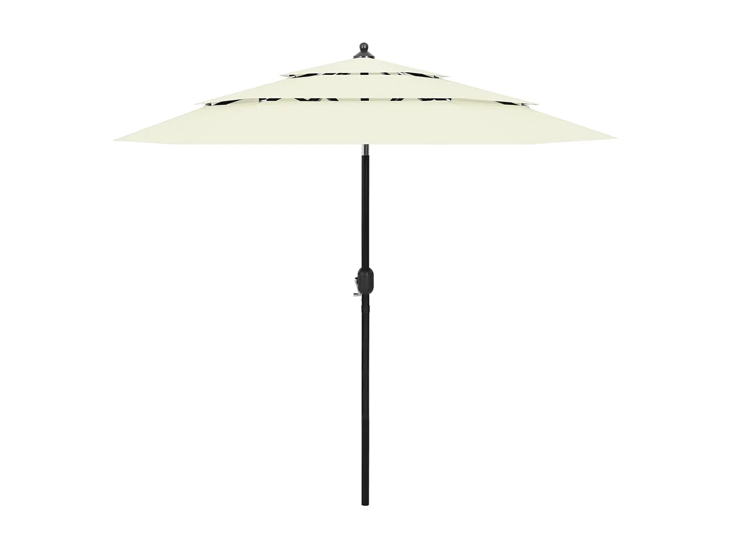 Parasol à 3 niveaux avec mât en aluminium Sable 2,5 m