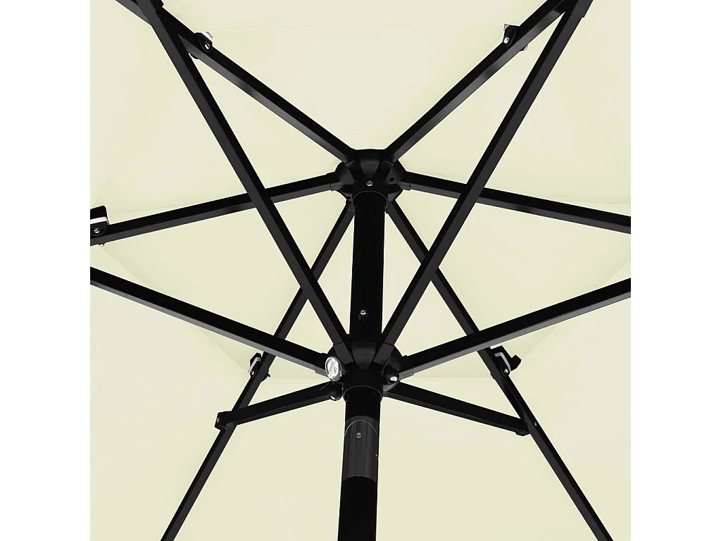 Parasol à 3 niveaux avec mât en aluminium Sable 2,5 m