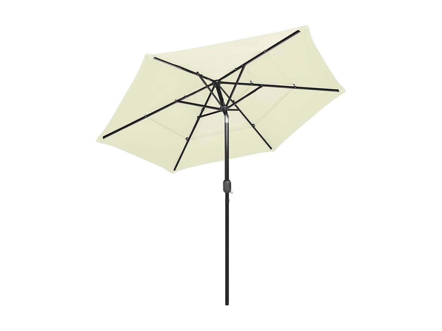 Parasol à 3 niveaux avec mât en aluminium Sable 2,5 m