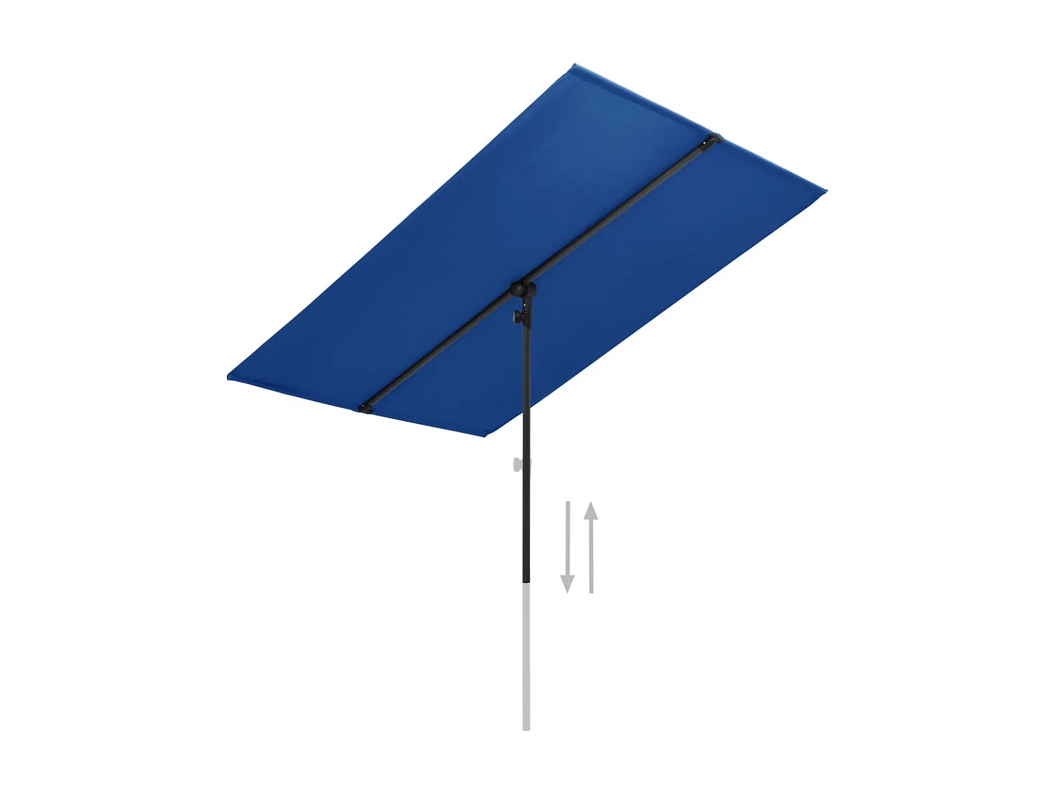 Parasol d'extérieur avec mât en aluminium 180x130 Bleu azuré