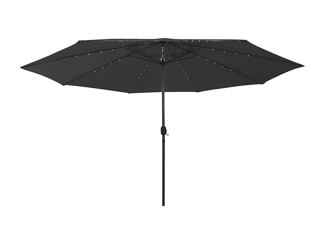 Parasol d'extérieur avec LED et mât en métal 400cm Noir