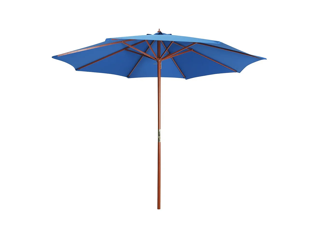 Parasol avec mât en bois 300x258 Bleu