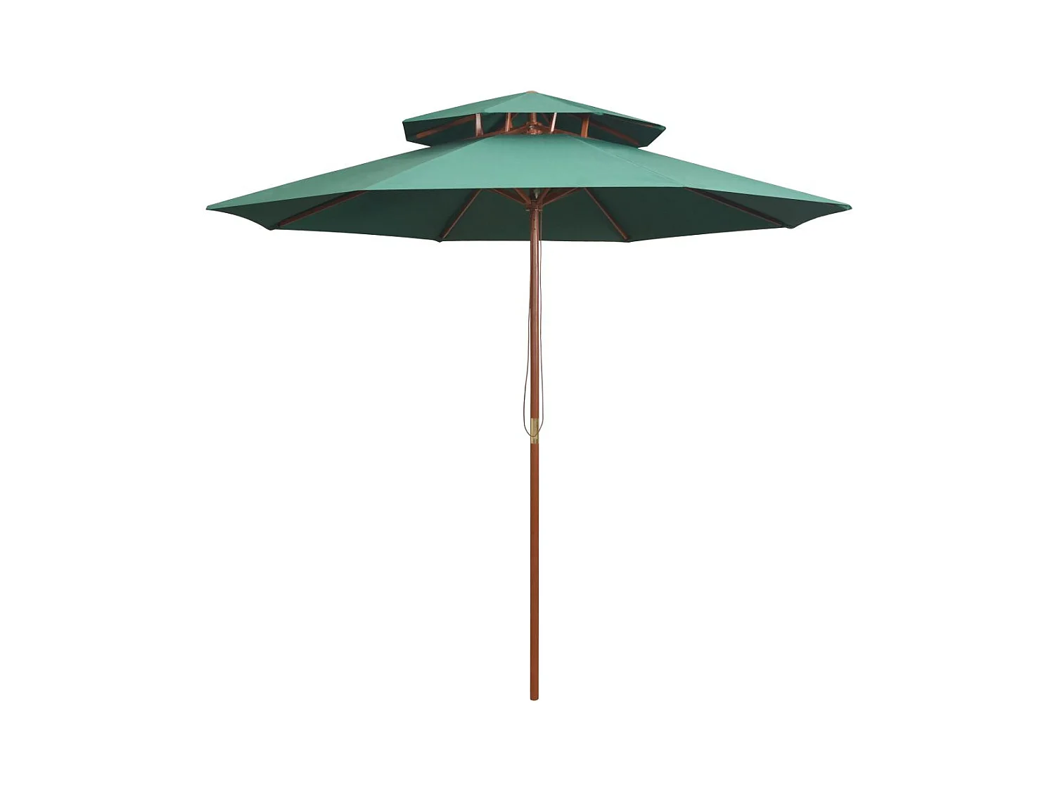 Parasol de terrasse 270x270 Poteau en bois Vert