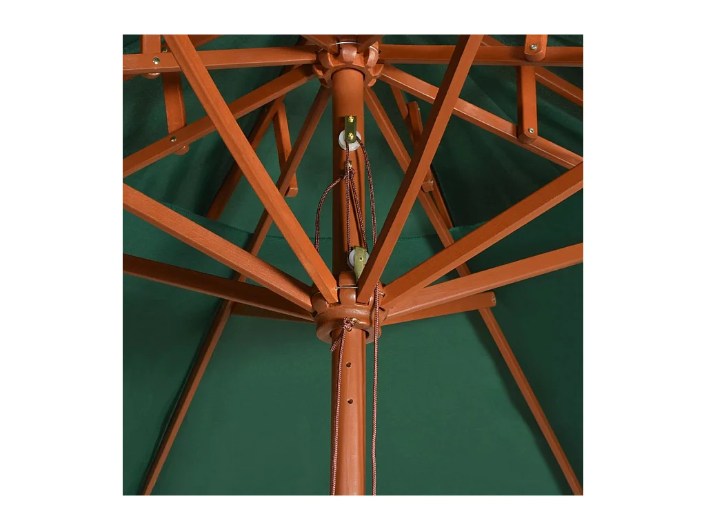 Parasol de terrasse 270x270 Poteau en bois Vert