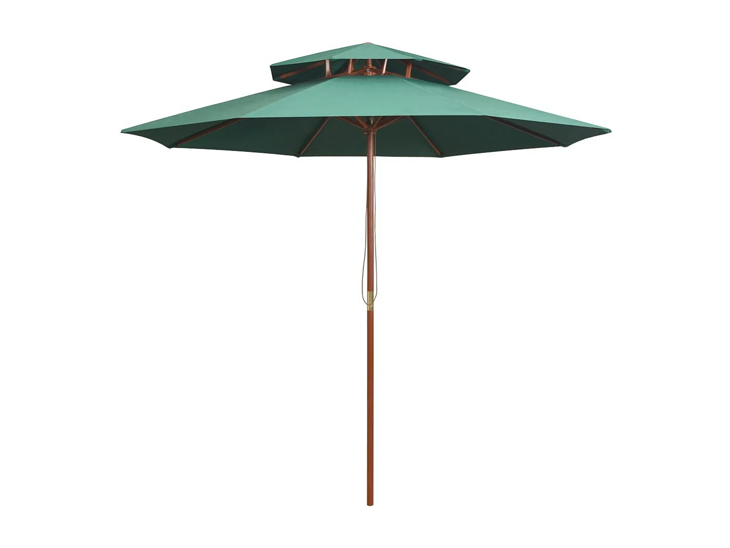 Parasol de terrasse 270x270 Poteau en bois Vert