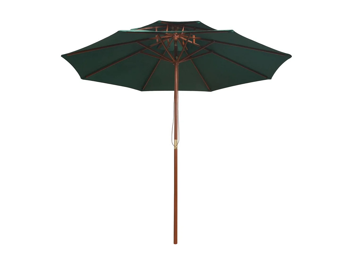 Parasol de terrasse 270x270 Poteau en bois Vert