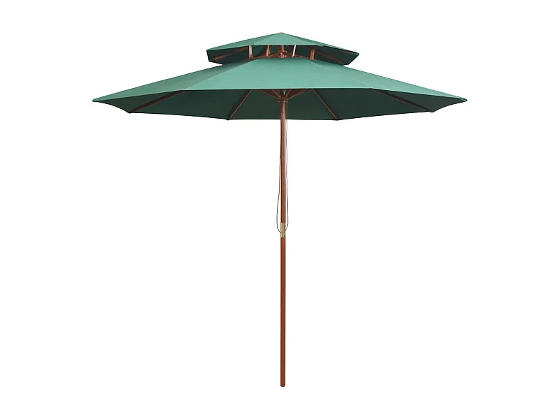 Parasol de terrasse 270x270 Poteau en bois Vert