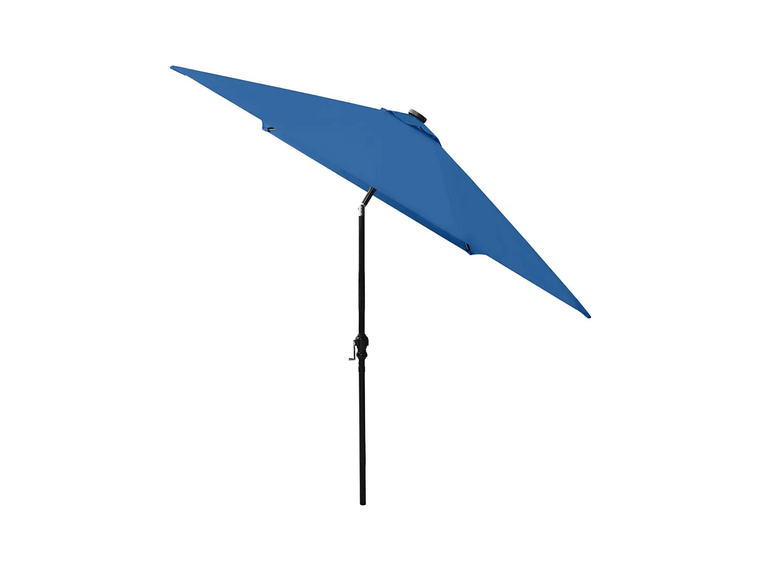 Parasol avec LED et mât en acier Bleu azuré 2x3 m