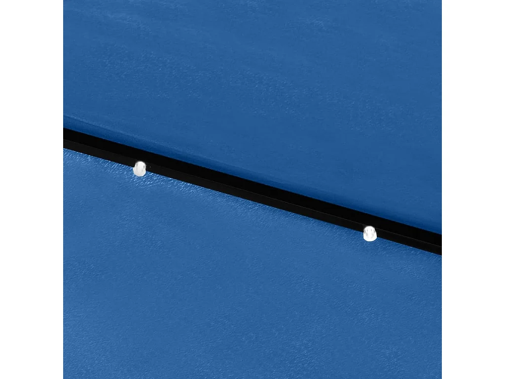Parasol avec LED et mât en acier Bleu azuré 2x3 m